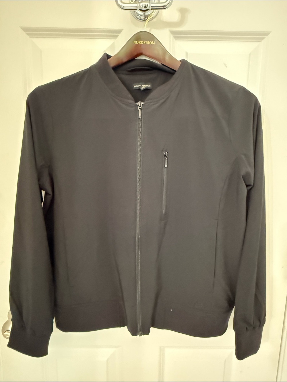 Banana Republic Black Zip-Up Bomber Sweater